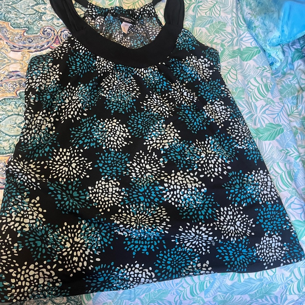 Perseption Gold and Brown Tank Top with Shimmering Speckles